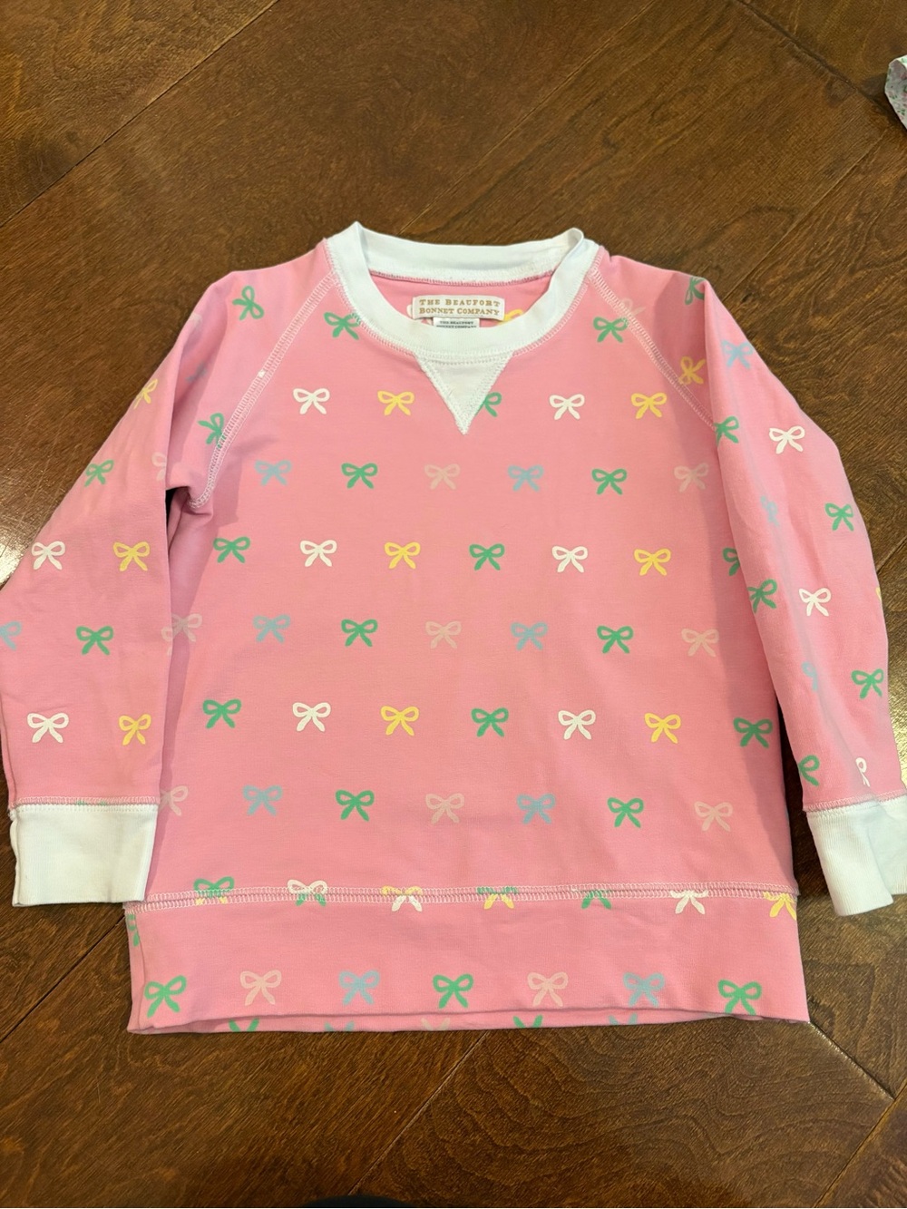 The Beaufort Bonnet Company Pink Bow Print Kids Top